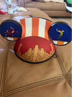 Disney Parks Peter Pan Captain Hook Mickey Mouse Ears Hat Adult Pirate Flag Dad