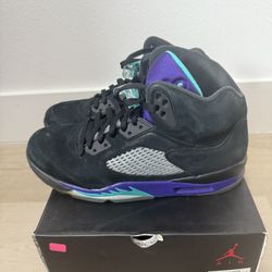 Nike Air Jordan 5 Retro Black Grape 2013 Sz 9.5
