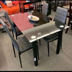 Brand New/ Black Dining Room Set,Table,chairs/ Comedor 