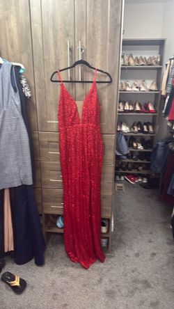 Red formal gown