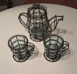 Bubble glass teapot set decoration