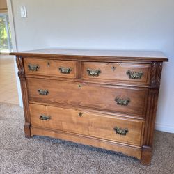 Antique Solid Wood Chest 4 Drawers 