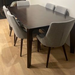 6’ Wood Dining Table Dark Brown