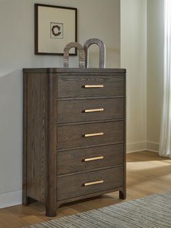 Radkin Burnished Brown Five Drawer Chest (Online Special Price)