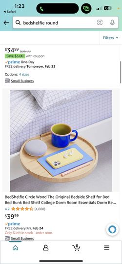 BedShelfie Circle Wood The Original Bedside Shelf