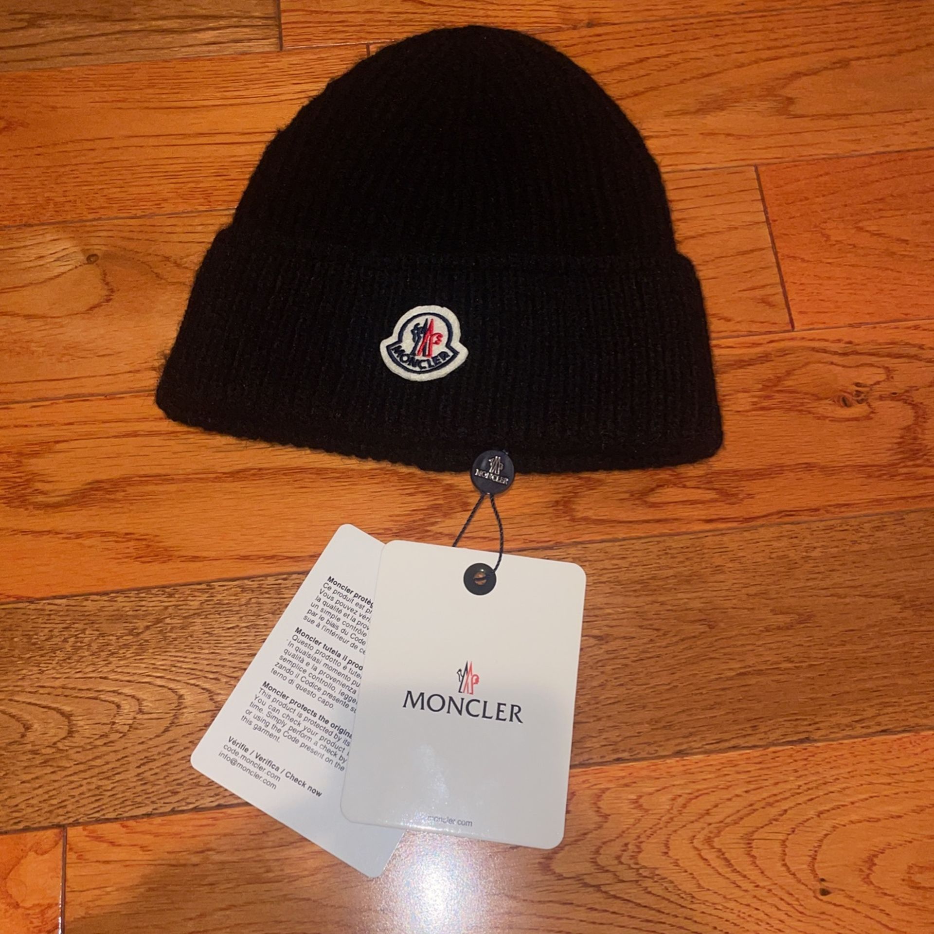 Moncler Black Winter Hat New With Tags