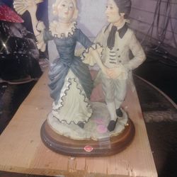 Dancing Couple 2 Different Statues With Signatures Excellent Condition $40.00 For The Pair