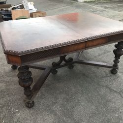 1923 Wood Table Solid Nice Old Vintage Table 