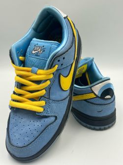 Nike SB Dunk Low Powerpuff Girls Bubbles FZ(contact info removed) Blue Yellow Men 5.5 Women 6.5