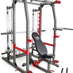 YEAR END SALE- Marcy SM4903 - Home Gym Smith Machine Squat Rack Power Cage with Olympic Bench  