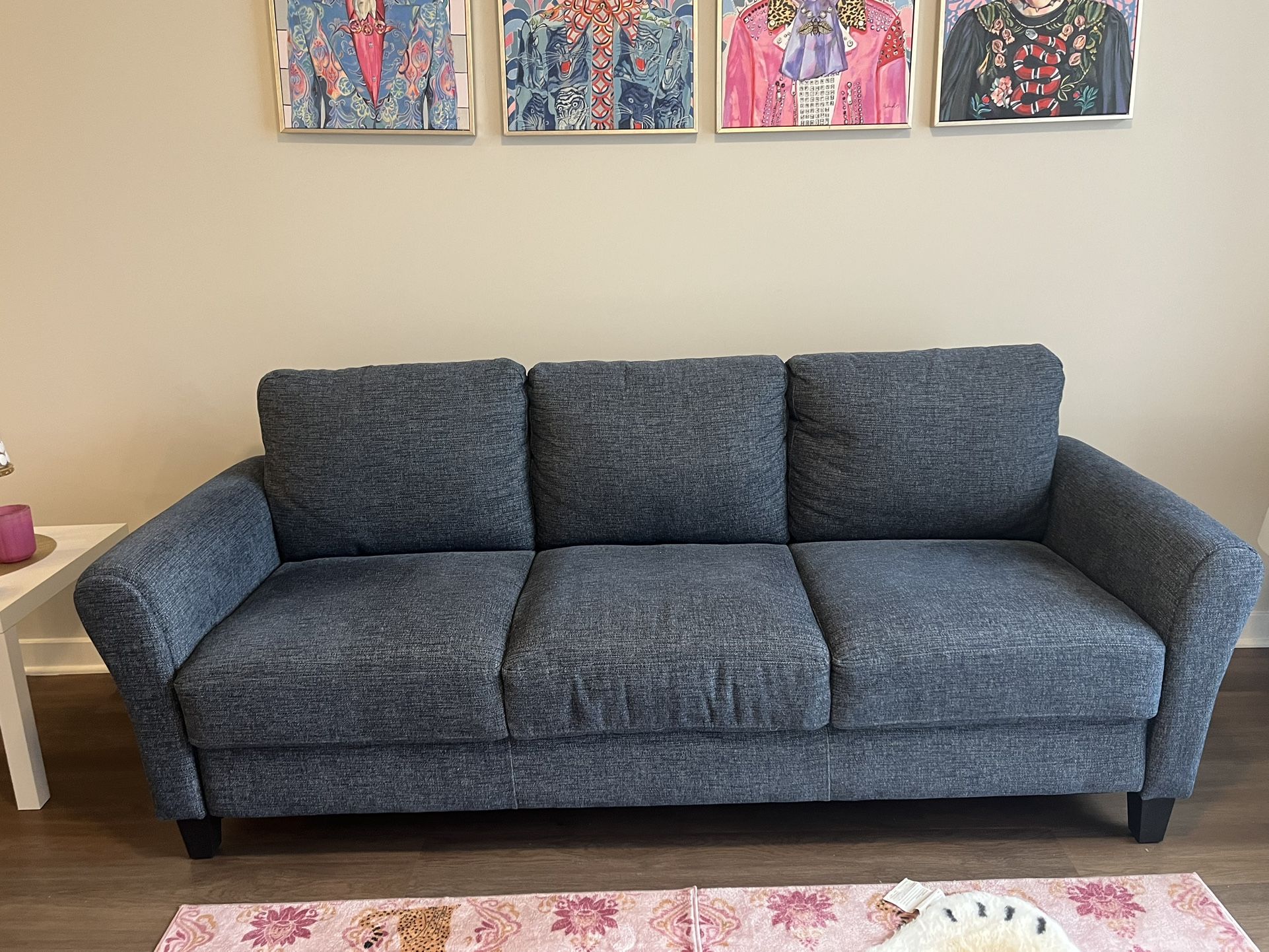 Moving Marcel three month old sofa, navy