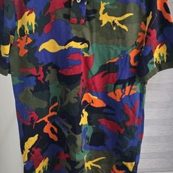 POLO RALPH LAUREN Polo Pony Camo Mesh Custom Slim Fit Polo Shirt Spectre Camo XL/TG 18-20