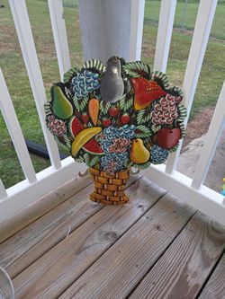 Antique Hand-painted Fruit Basket 