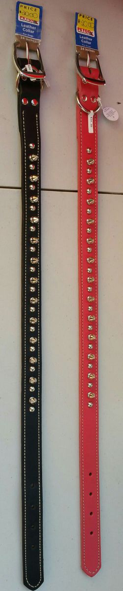 Spike Dog Collars, Black or Pink