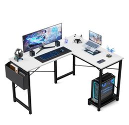 White L Shaped Computer Desk