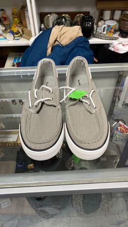 Size 12 Thom McAn  GREY CANVAS BOAT SHOE