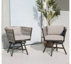 New in box- Set of 2 Swivel Dining Chairs (Light Gray)