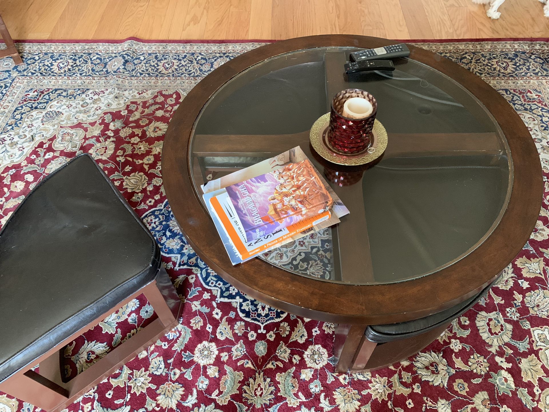 Coffee Table with 4 Hidden Seats