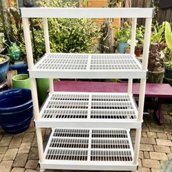 4 Tier Plastic Storage Shelving: 36”W x 24”D x 55.5”H