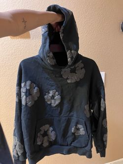 Black Denim Tears Floral Puff Print Hoodie