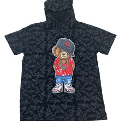 Bailey Apparel Vibes Sweatshirt Men’s XL Black Red Bear Graphic Print Hoodie Pullover Fleece