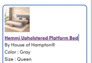 hemmi upholstered platform queen bed frame