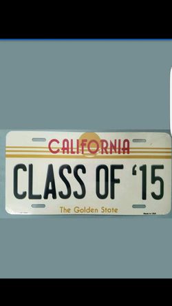 California car tag plate