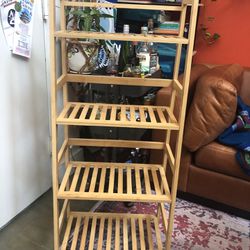 Bamboo Ladder 4-tiered Shelf—excellent Condition