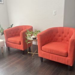 Two upholstered sofa chair