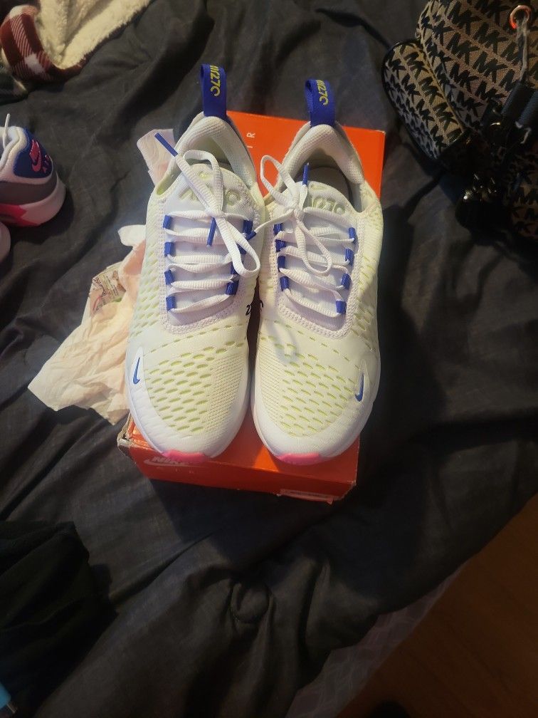 Brand New Air 270s White Pink Neon Yellow And A Lil Purple Woman's Size 7