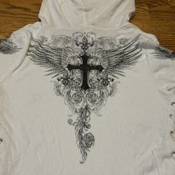 Y2K Angles And Crosses Hoodied Tee