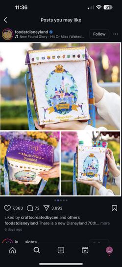 Disneyland Magic Key Holder Popcorn Drink Bag SOLD OUT 