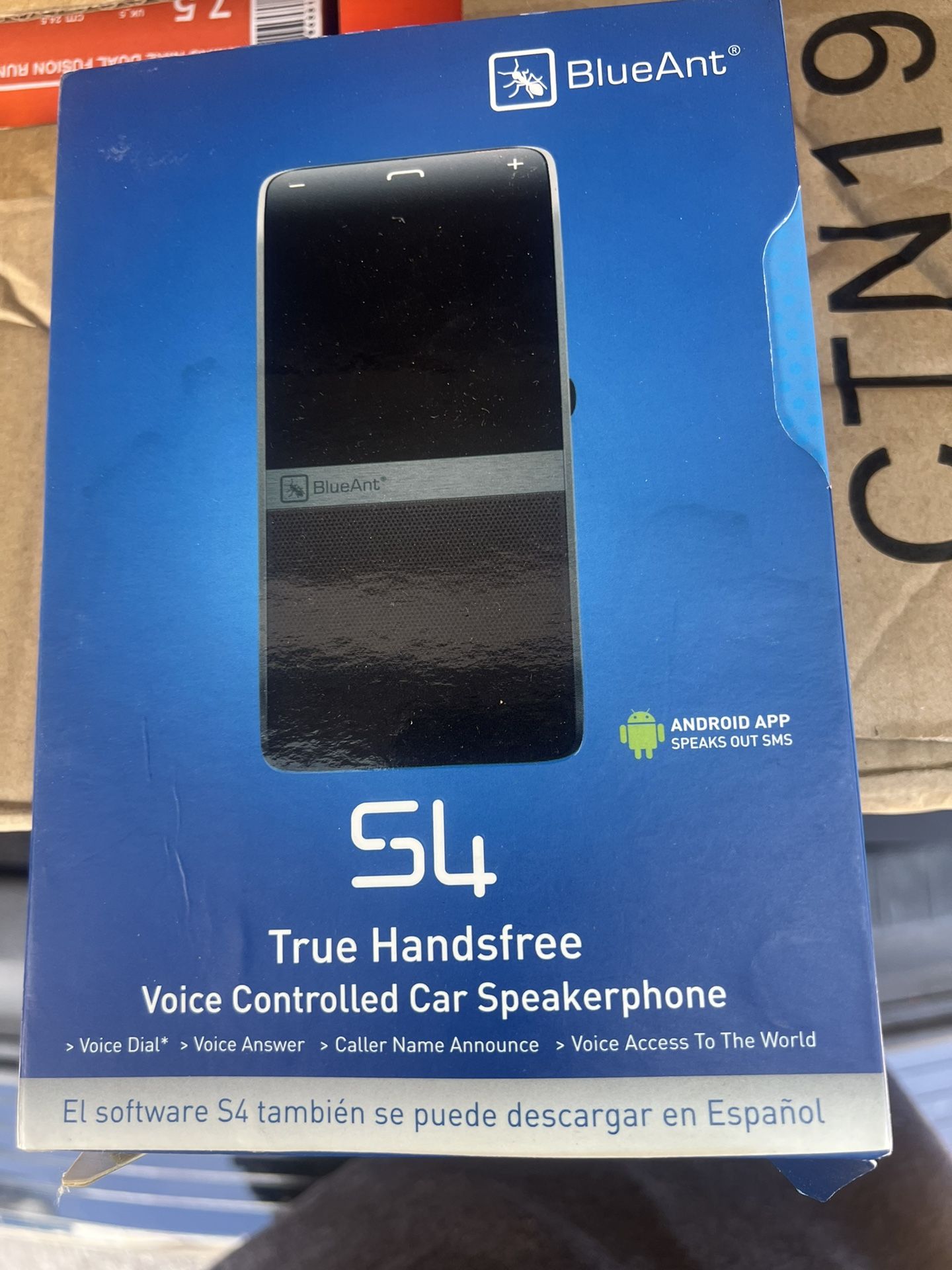 BlueAnt S4 Bluetooth Stereo Speaker with Multipoint, A2DP & Text-to-Speech Car. New in Box
