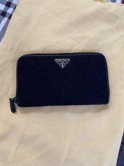 Prada suede long wallet