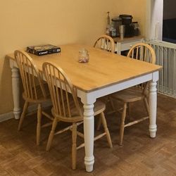 Wood Table With 4 Chairs (Need Gone ASAP) 
