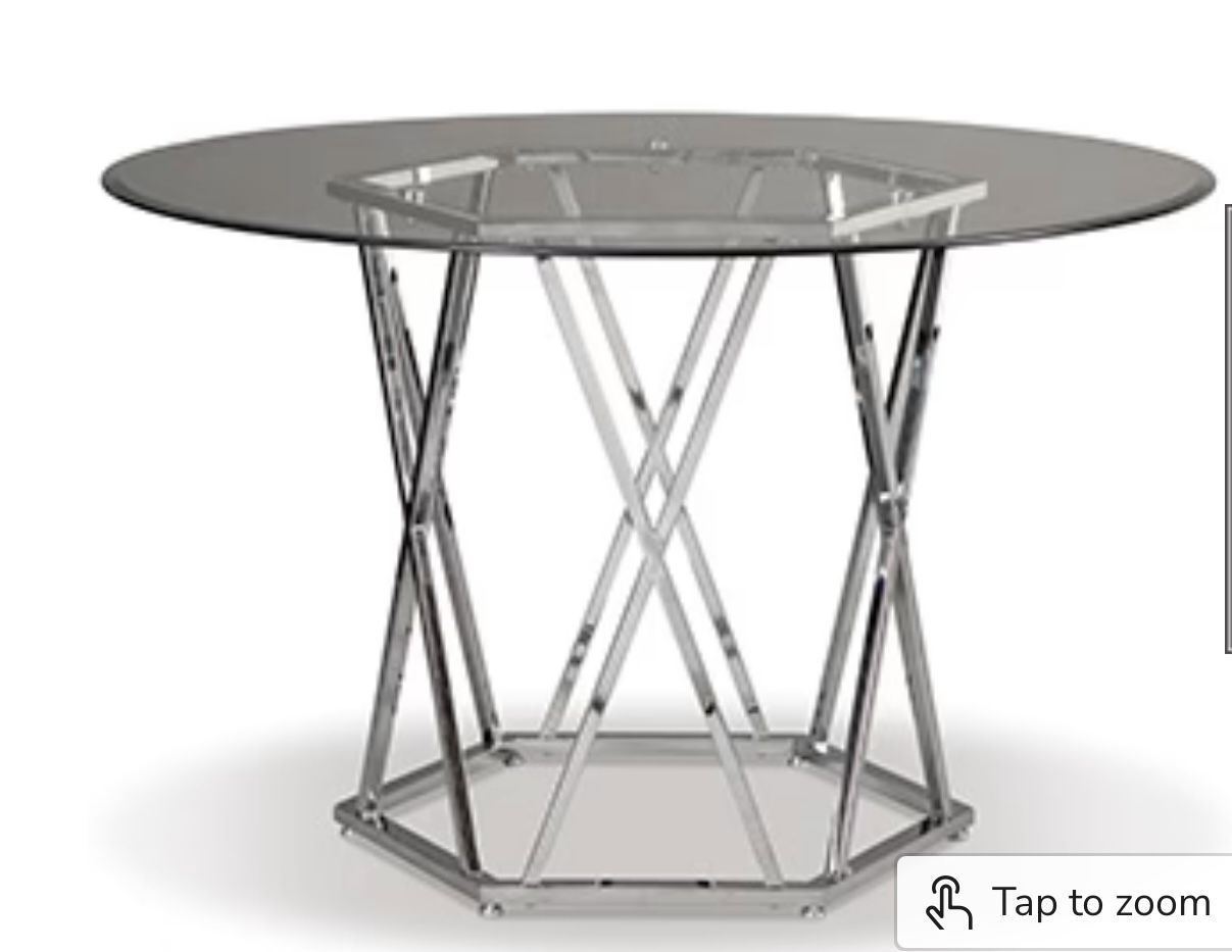 Glass Table And 4 Acrylic Chairs