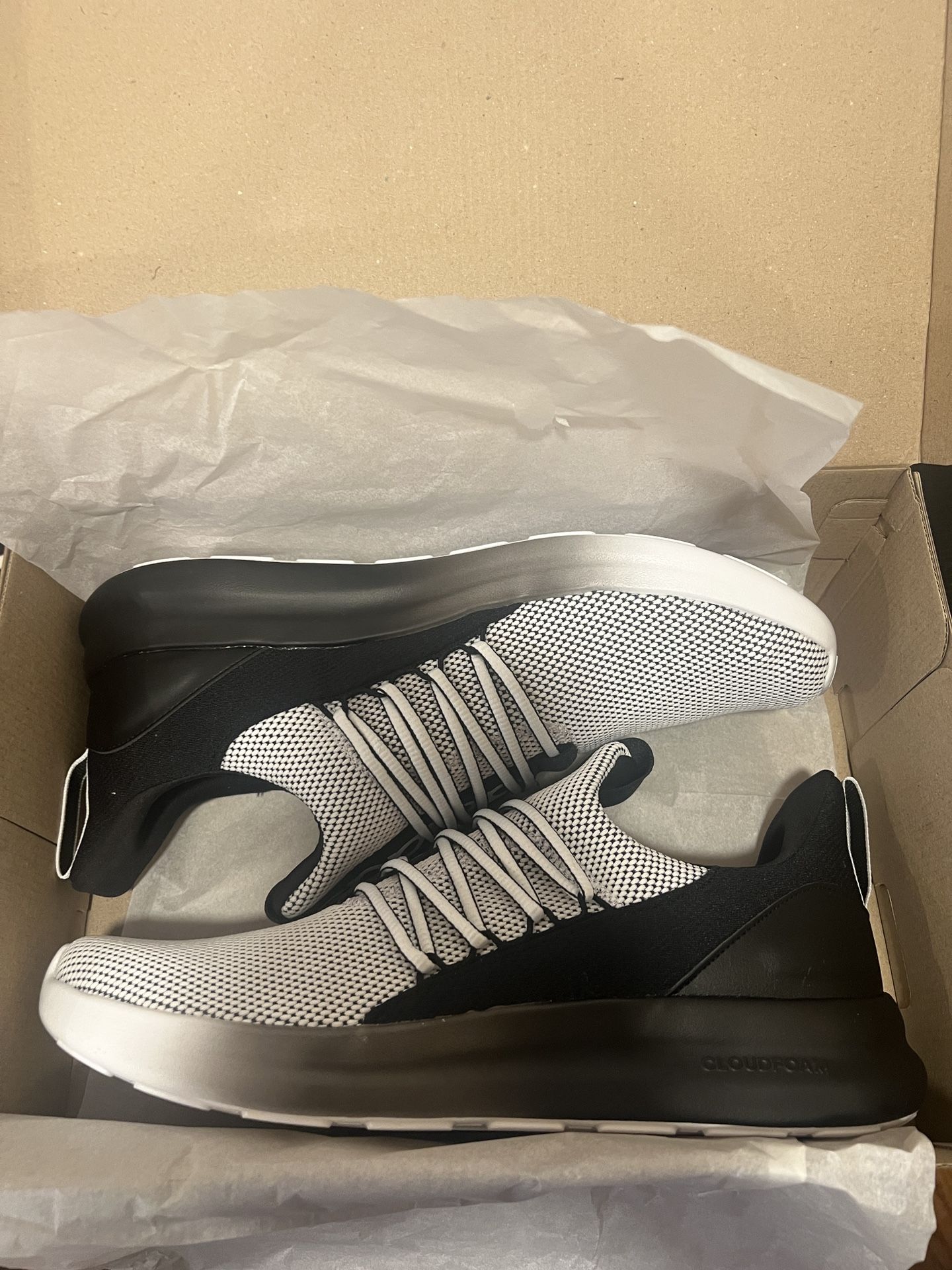 SIZE 13 - Adidas Men's Lite Racer Adapt 7.0 Cloudfoam,White/Black