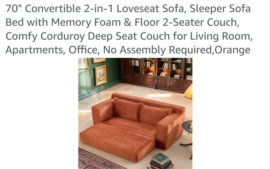 Love Seat Sofa Convertible 