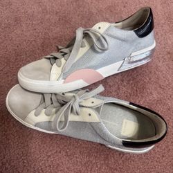 10 Dolce Vita womens Zina Sneaker tennis shoes white low top silver