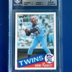 1985 Topps Kirby Puckett Rookie Baseball Card Graded Beckett 7