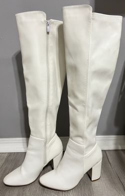 White Knee High Boots