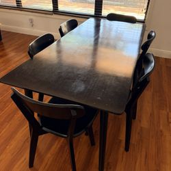 Black Dining Set Bundle – Round + Large Table + 6 Chairs (Great Deal!) 