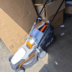 Litheli Electric Lawn Mower Cordless,Grass Cutter Machine for 1300 Sq.Ft. Lawnmower with Motor,13.2 in Cutting Width,8 Gallon Capacity,Cutting Height 