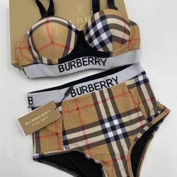 Burberry high waisted bikini sale