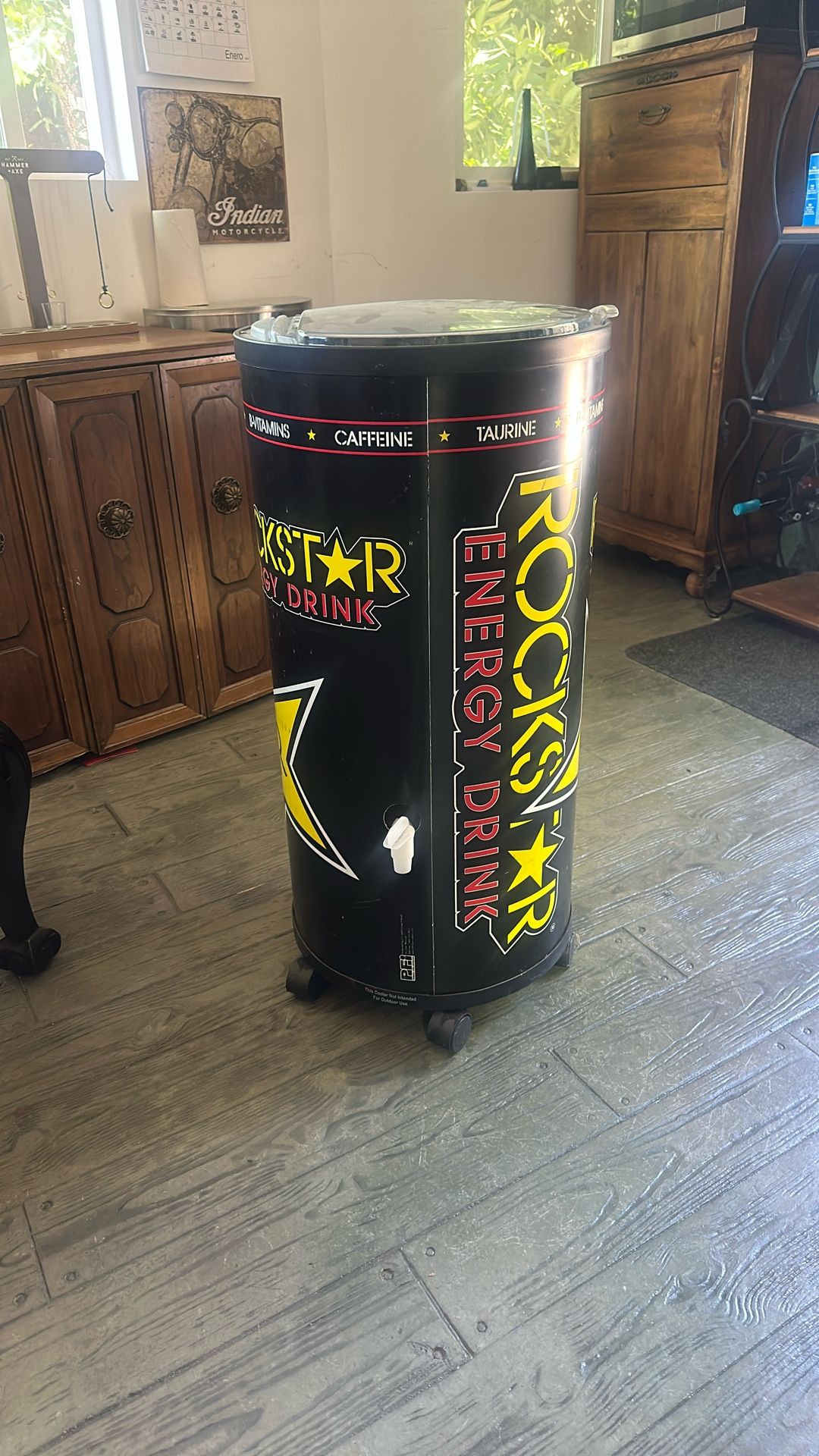 Rockstar Energy cooler on wheels
