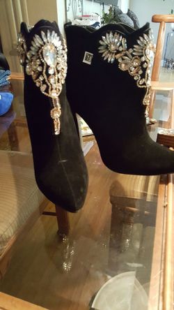 Black bling boots sz 7.5