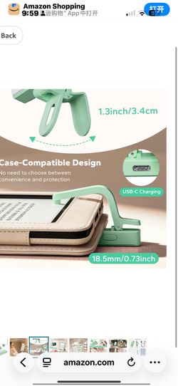 RF Remote Control Page Turner with Book Light and Reading Time Tracker for Kindle, iPad, and Android. Clicker Page Turner for Kindle with Protective C