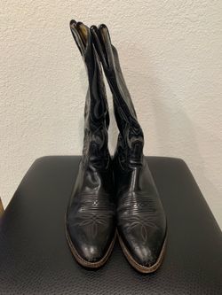Black Leather Cowboy Boots - Tony Lama