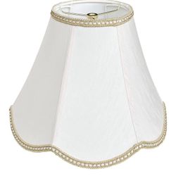 Small bell shaped lampshade,TOOTOO STAR 6" x 13" x 9.25" scalloped spider shade, handmade beige DIY table lamp shade