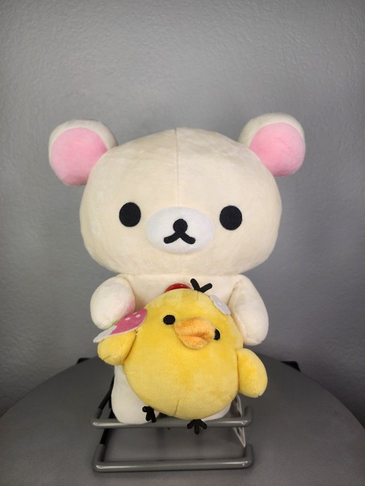 14" San-X Rilakkuma/Korilakkuma Holding Chick Plush